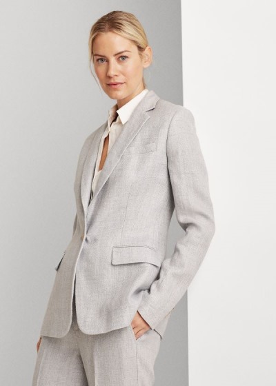 Blazer Ralph Lauren Herringbone Linen Mulher 23685-GROQ